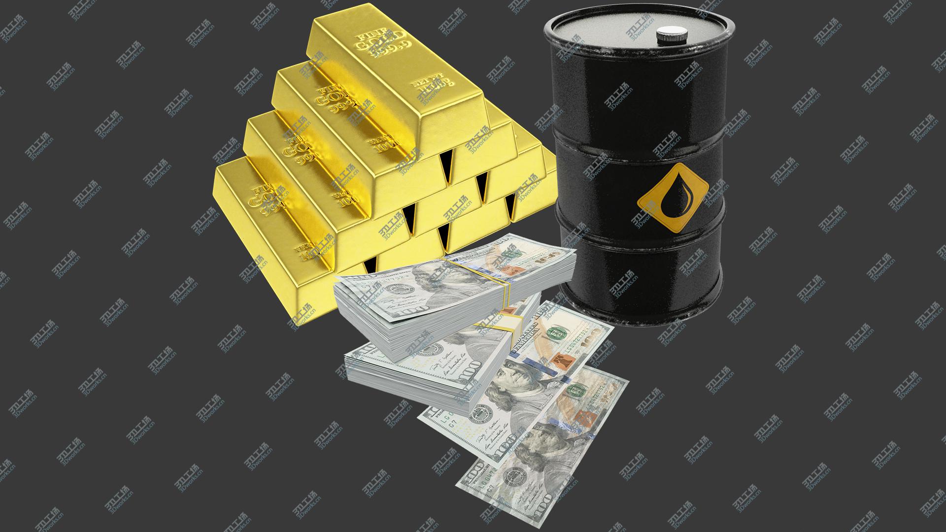 images/goods_img/2021040235/3D model Gold and Money and Oil Barrel Collection V1/3.jpg